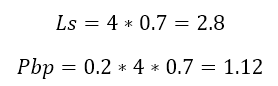 Ls=4*0.7=2.8
Pbp=0.2*4*0.7=1.12